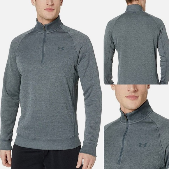 Under Armour Mens Gray Golf Quarter Zip Storm Cold Gear Pullover Sweater Size M - Picture 1 of 10
